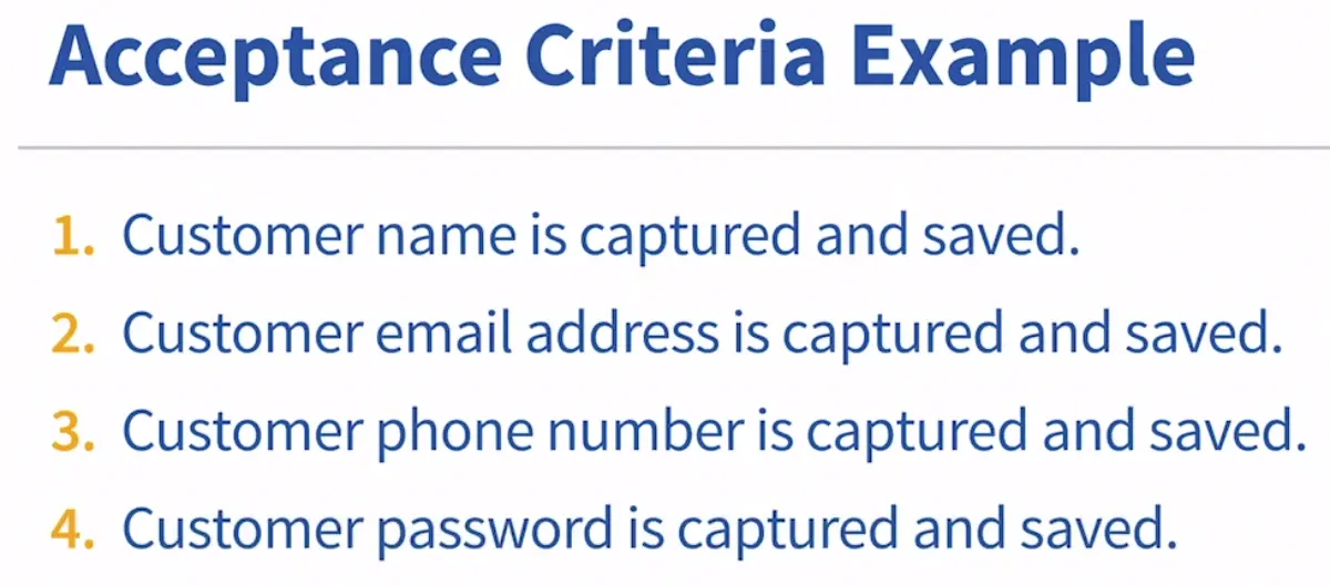 Acceptance Criteria example